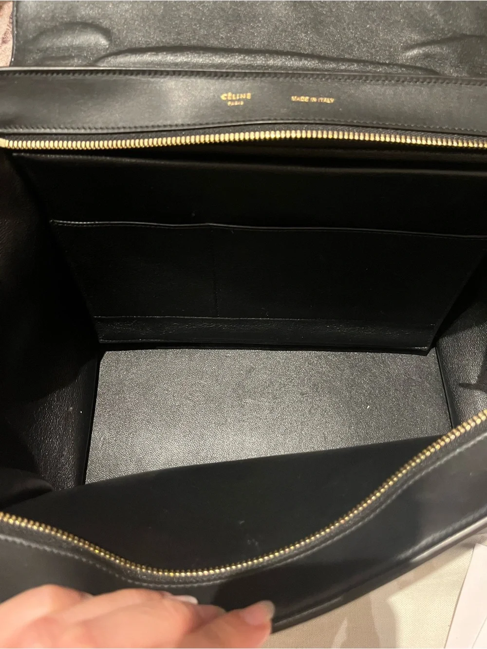Celine Trapeze Croc-Embossed Leather Shoulder Bag